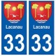 33 Lacanau blason  ville sticker autocollant plaque