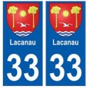 33 Lacanau blason  ville sticker autocollant plaque