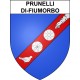 Pegatinas escudo de armas de Prunelli-di-Fiumorbo adhesivo de la etiqueta engomada