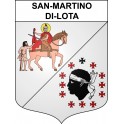 Pegatinas escudo de armas de San-Martino-di-Lota adhesivo de la etiqueta engomada