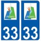 33 Lacanau logo ville sticker autocollant plaque