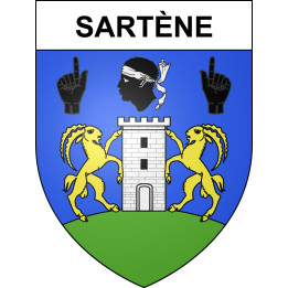 Sartène Sticker wappen, gelsenkirchen, augsburg, klebender aufkleber