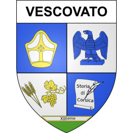 Pegatinas escudo de armas de Vescovato adhesivo de la etiqueta engomada