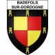 Pegatinas escudo de armas de Badefols-sur-Dordogne adhesivo de la etiqueta engomada