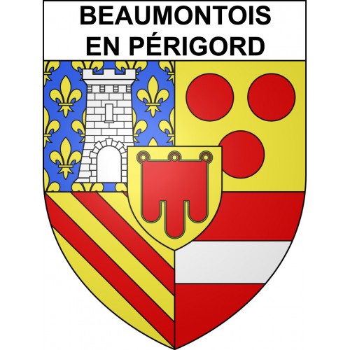 Beaumontois en Périgord 24 ville sticker blason écusson autocollant adhésif