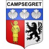 Pegatinas escudo de armas de Campsegret adhesivo de la etiqueta engomada