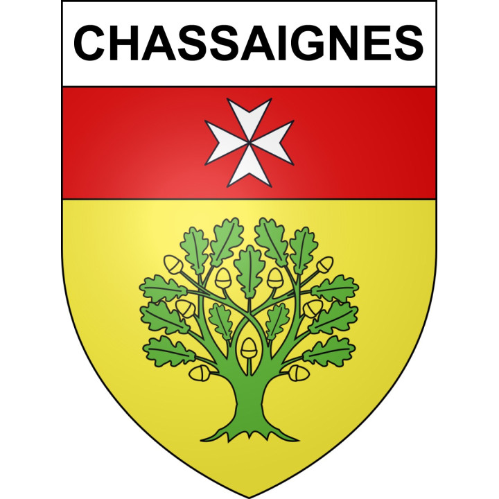 Chassaignes 24 ville sticker blason écusson autocollant adhésif