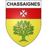 Pegatinas escudo de armas de Chassaignes adhesivo de la etiqueta engomada