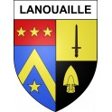 Lanouaille 24 ville sticker blason écusson autocollant adhésif