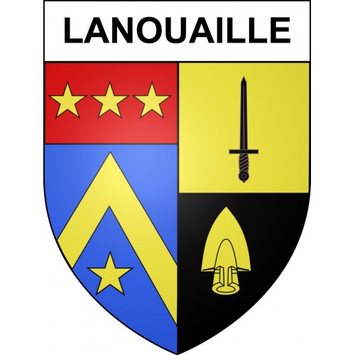 Lanouaille 24 ville sticker blason écusson autocollant adhésif