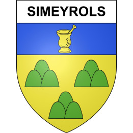 Pegatinas escudo de armas de Simeyrols adhesivo de la etiqueta engomada