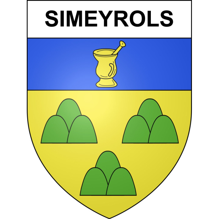 Pegatinas escudo de armas de Simeyrols adhesivo de la etiqueta engomada