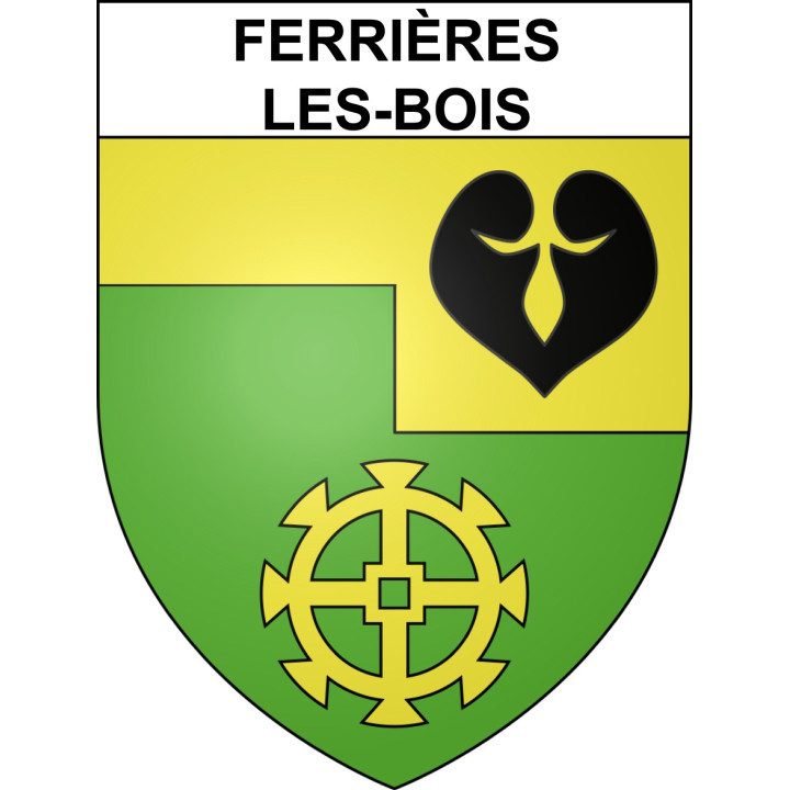 Pegatinas escudo de armas de Ferrières-les-Bois adhesivo de la etiqueta engomada