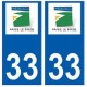 33 Le Porge logo ville sticker autocollant plaque