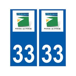 33 Le Porge logo ville sticker autocollant plaque