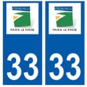 33 Le Porge logo ville sticker autocollant plaque