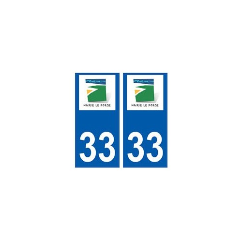 33 Le Porge logo ville sticker autocollant plaque