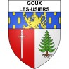 Pegatinas escudo de armas de Goux-les-Usiers adhesivo de la etiqueta engomada