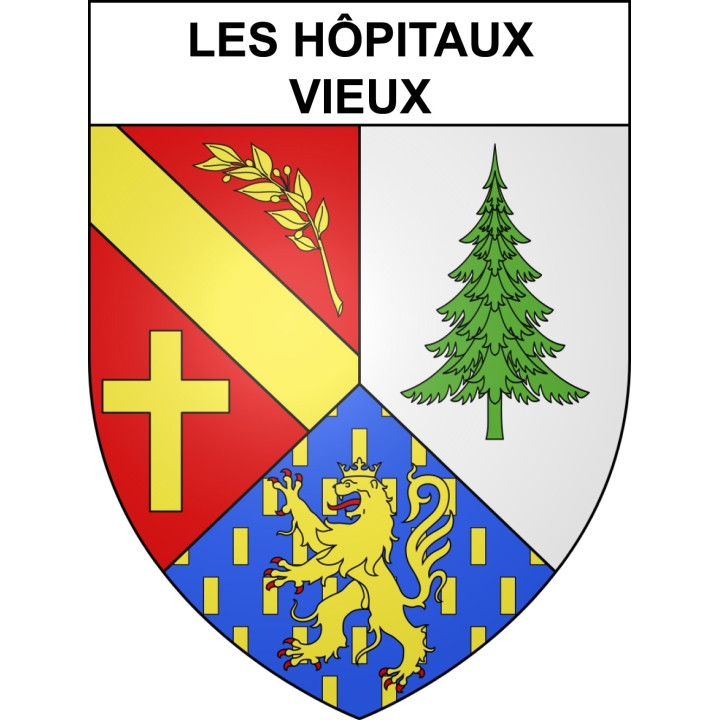 Les Hôpitaux-Vieux 25 ville sticker blason écusson autocollant adhésif