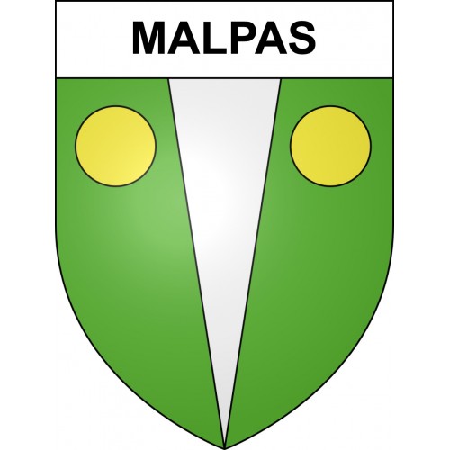Pegatinas escudo de armas de Malpas adhesivo de la etiqueta engomada