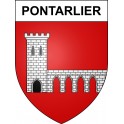 Pegatinas escudo de armas de Pontarlier adhesivo de la etiqueta engomada