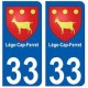 33 Lège-Cap-Ferret blason  ville sticker autocollant plaque