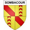 Pegatinas escudo de armas de Sombacour adhesivo de la etiqueta engomada