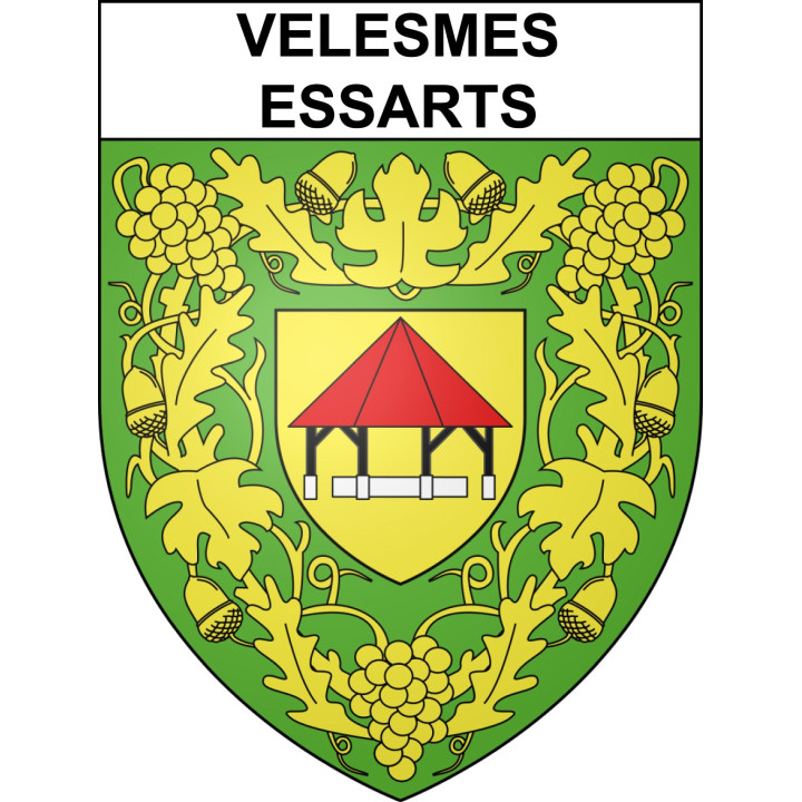 Pegatinas escudo de armas de Velesmes-Essarts adhesivo de la etiqueta engomada