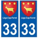 33 Lège-Cap-Ferret stemma della città sticker adesivo piastra