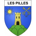 Les Pilles 26 ville sticker blason écusson autocollant adhésif