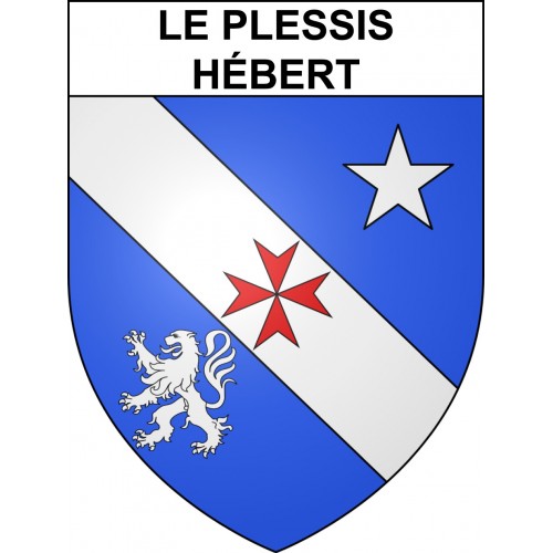 Pegatinas escudo de armas de Le Plessis-Hébert adhesivo de la etiqueta engomada