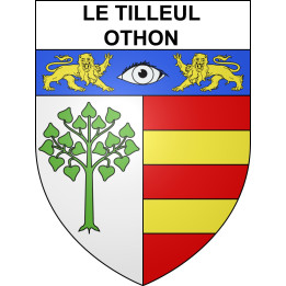 Pegatinas escudo de armas de Le Tilleul-Othon adhesivo de la etiqueta engomada