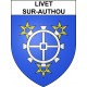 Pegatinas escudo de armas de Livet-sur-Authou adhesivo de la etiqueta engomada