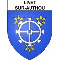 Stickers coat of arms Livet-sur-Authou adhesive sticker