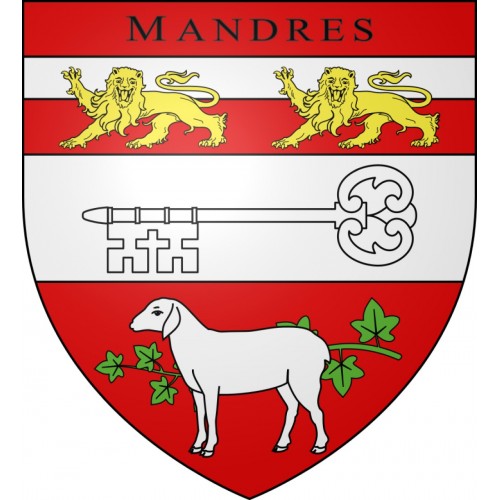 Pegatinas escudo de armas de Mandres adhesivo de la etiqueta engomada