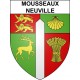 Pegatinas escudo de armas de Mousseaux-Neuville adhesivo de la etiqueta engomada