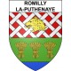 Pegatinas escudo de armas de Romilly-la-Puthenaye adhesivo de la etiqueta engomada