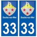 33 Soulac-sur-Mer blason  ville sticker autocollant plaque