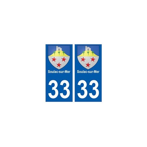 33 Soulac-sur-Mer blason  ville sticker autocollant plaque