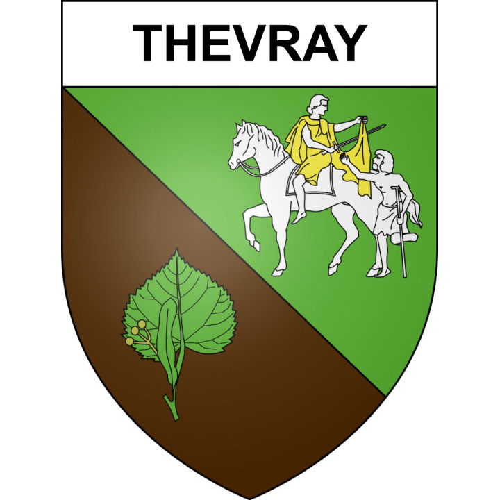 Pegatinas escudo de armas de Thevray adhesivo de la etiqueta engomada