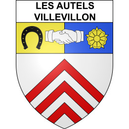 Pegatinas escudo de armas de Les Autels-Villevillon adhesivo de la etiqueta engomada