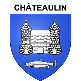 Pegatinas escudo de armas de Châteaulin adhesivo de la etiqueta engomada