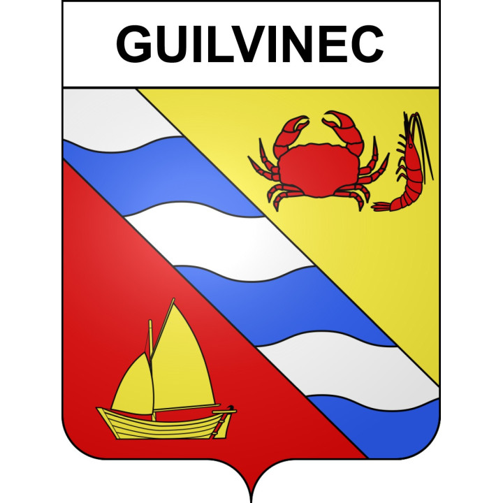 Pegatinas escudo de armas de Guilvinec adhesivo de la etiqueta engomada