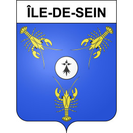 Pegatinas escudo de armas de Île-de-Sein adhesivo de la etiqueta engomada