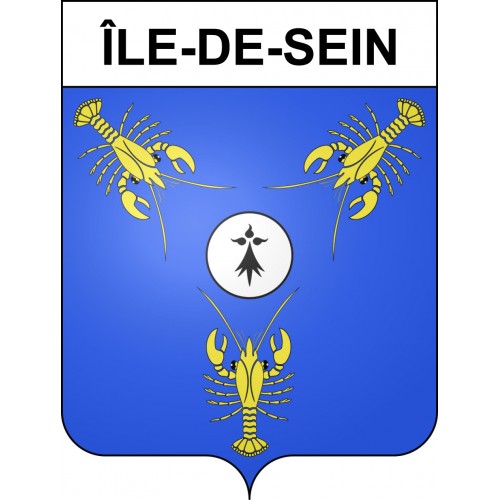 Pegatinas escudo de armas de Île-de-Sein adhesivo de la etiqueta engomada
