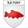 Pegatinas escudo de armas de Île-Tudy adhesivo de la etiqueta engomada