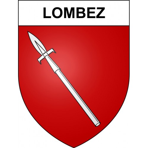 Pegatinas escudo de armas de Lombez adhesivo de la etiqueta engomada