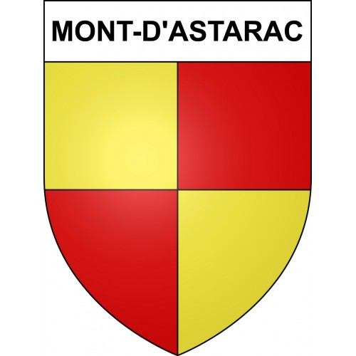 Pegatinas escudo de armas de Mont-d'Astarac adhesivo de la etiqueta engomada