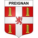 Pegatinas escudo de armas de Preignan adhesivo de la etiqueta engomada