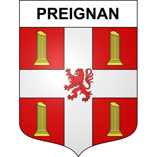 Pegatinas escudo de armas de Preignan adhesivo de la etiqueta engomada
